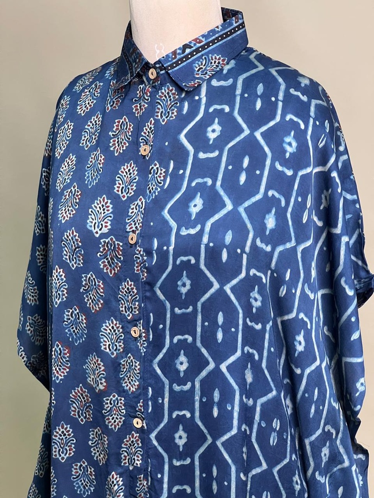 Ajrakh Modal Shirt Kaftans 5015 BLUE 8