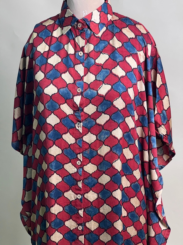 Ajrakh Modal Shirt Kaftans 5015 RED 1 