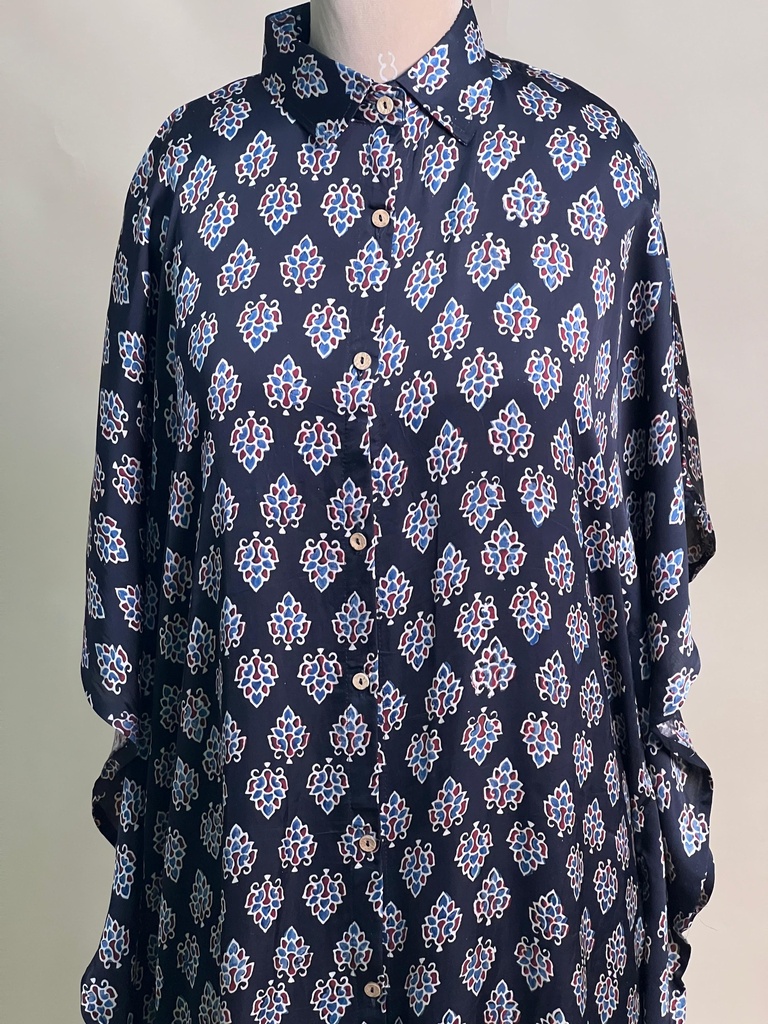Ajrakh Modal Shirt Kaftans 5015 BLACK 1*