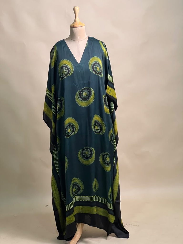 Ajrakh Modal Silk Kaftans 4801 GREEN 2 FREE SIZE