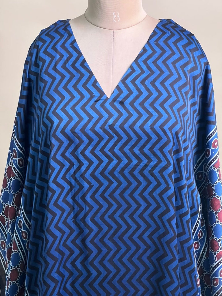 Ajrakh Modal Silk Kaftans 4801 BLUE 5 FREE SIZE