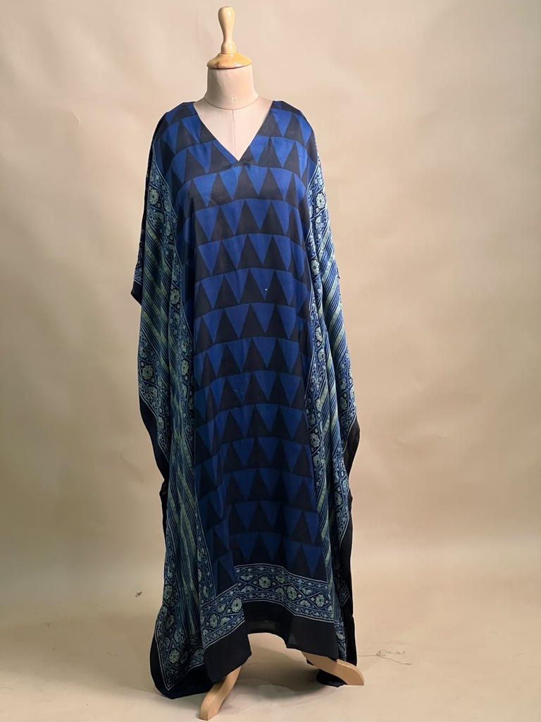 Ajrakh Modal Silk Kaftans 4801 BLUE 7 FREE SIZE