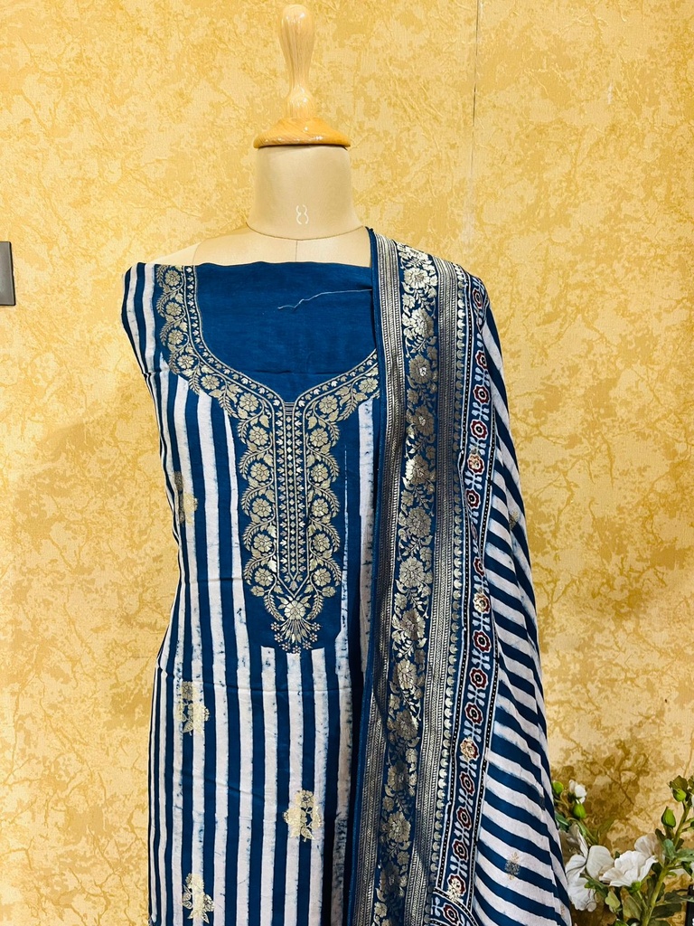 Ajrakh Dola Silk Sarees 5048