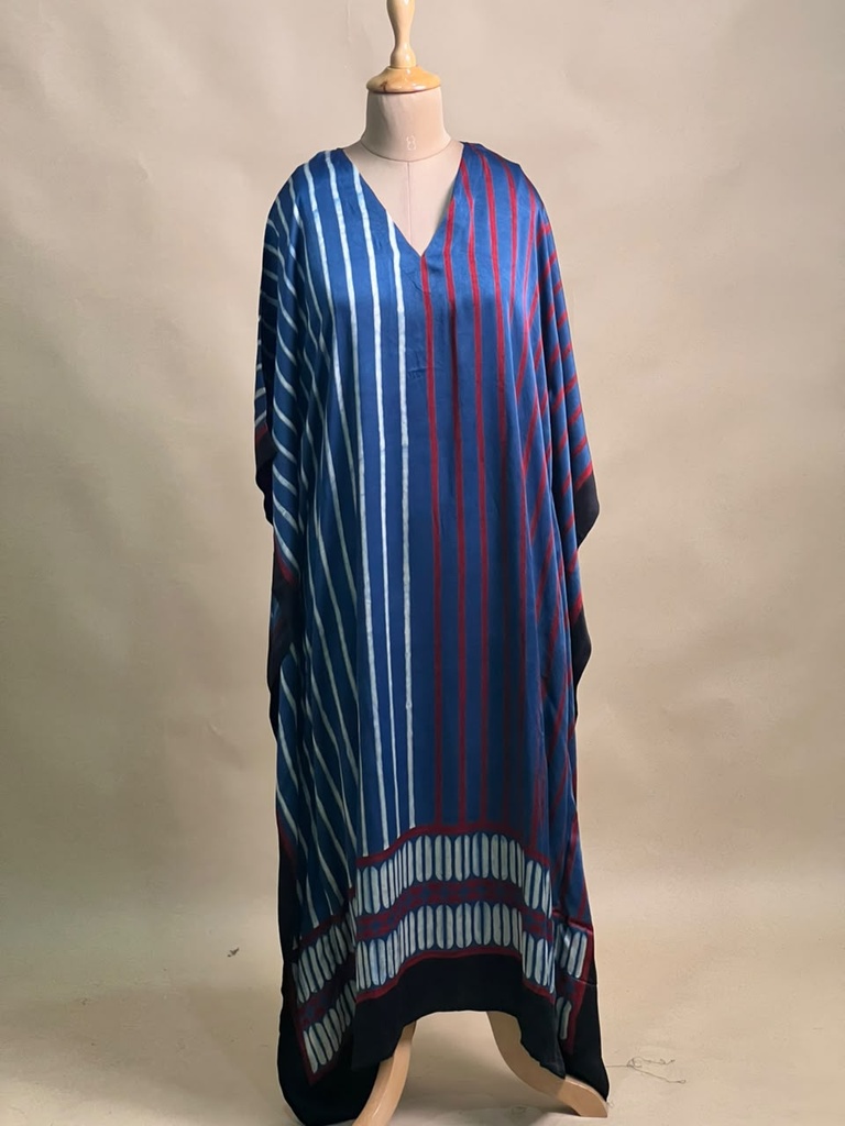 Ajrakh Modal Silk Kaftans 4801 BLUE 6 FREE SIZE