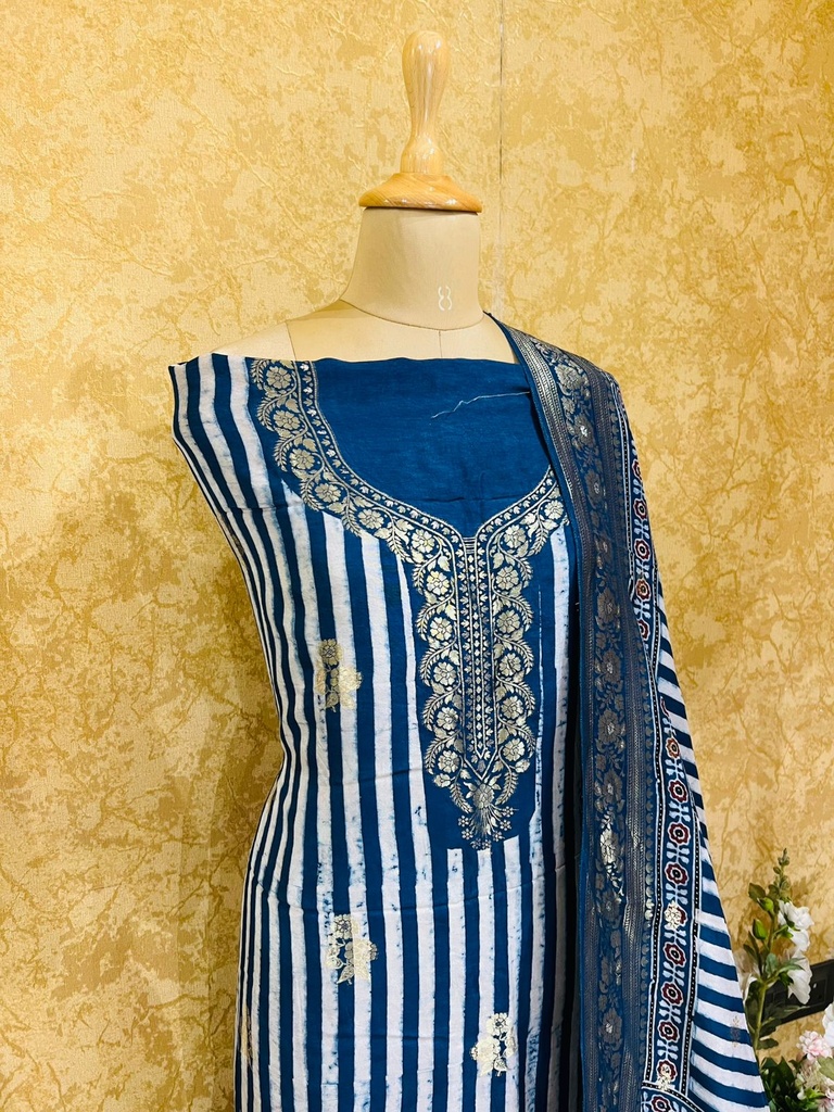 Ajrakh Dola Silk Sarees 5048