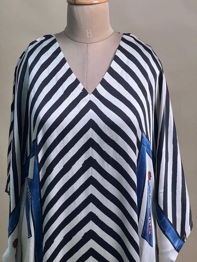 Ajrakh Modal Silk Kaftans 4801