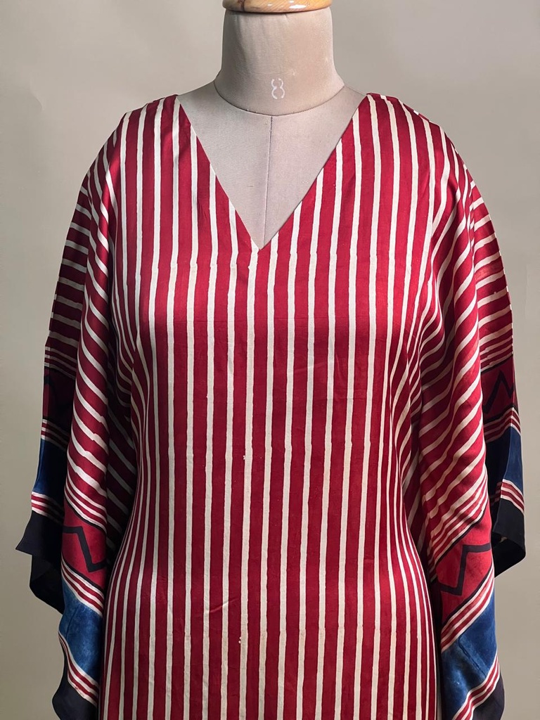 Ajrakh Modal Silk Kaftans 4801 RED 4
