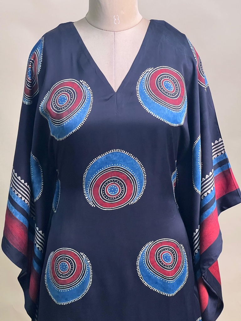 Ajrakh Modal Silk Kaftans 4801 BLACK 3