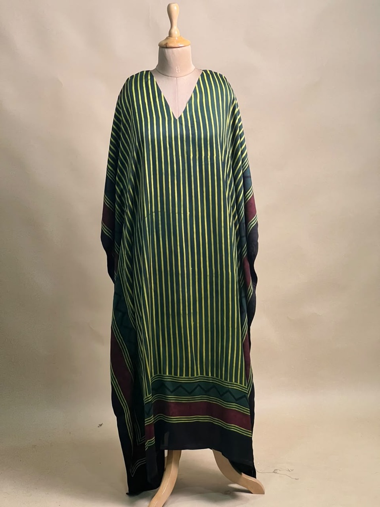 Ajrakh Modal Silk Kaftans 4801 GREEN