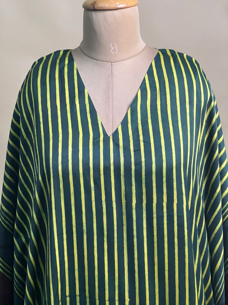 Ajrakh Modal Silk Kaftans 4801 GREEN