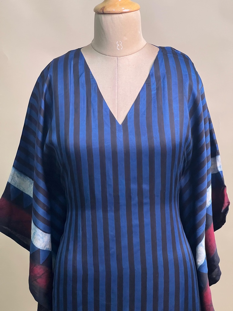 Ajrakh Modal Silk Kaftans 4801 BLUE 6