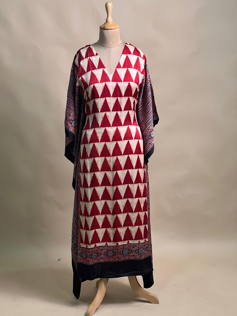 Ajrakh Modal Silk Kaftans 4801