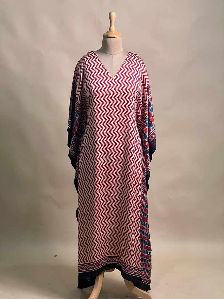 Ajrakh Modal Silk Kaftans 4801