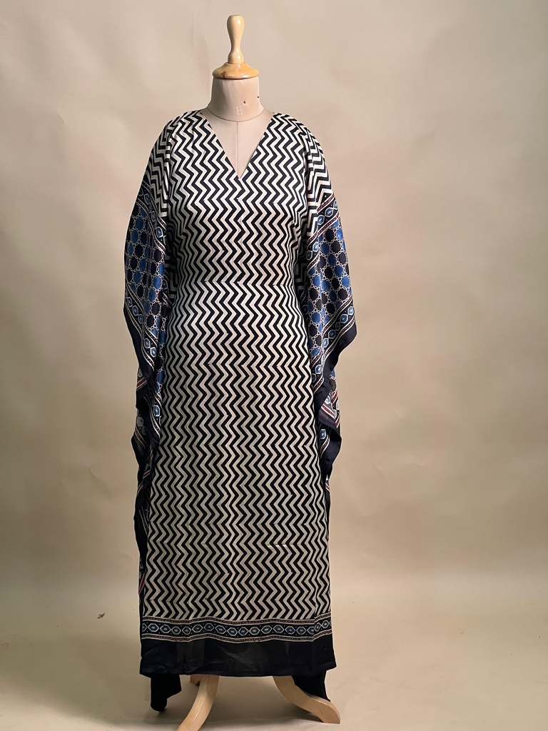 Ajrakh Modal Silk Kaftans 4801