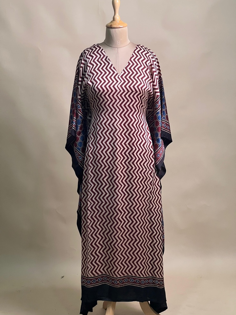 Ajrakh Modal Silk Kaftans 4801