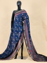 Ajrakh Maheshwari Silk Sarees 5028 BLUE 2