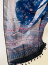 Ajrakh Maheshwari Silk Sarees 5028 BLUE 2