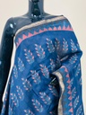 Ajrakh Maheshwari Silk Sarees 5028 BLUE 3