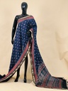 Ajrakh Maheshwari Silk Sarees 5028 BLUE 