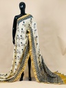 Ajrakh Maheshwari Silk Sarees 5028 IVORY