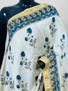 Ajrakh Maheshwari Silk Sarees 5028 IVORY