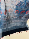 Ajrakh Maheshwari Silk Sarees 5028 BLUE 2