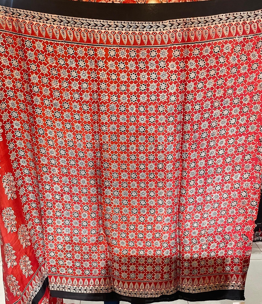 Premium Ajrakh Modal Silk Saree 4243