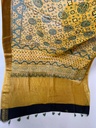 Ajrakh Maheshwari Silk Sarees 5028 YELLOW
