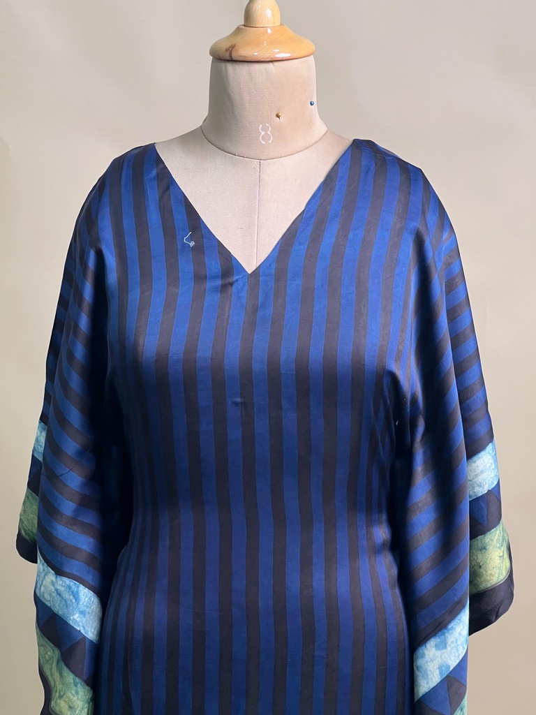 Ajrakh Modal Silk Kaftans 4801 BLUE 5