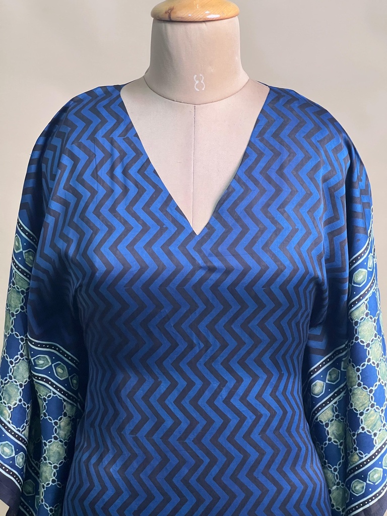 Ajrakh Modal Silk Kaftans 4801 BLUE 1