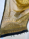 Ajrakh Chanderi Silk Sarees 5028 YELLOW 1