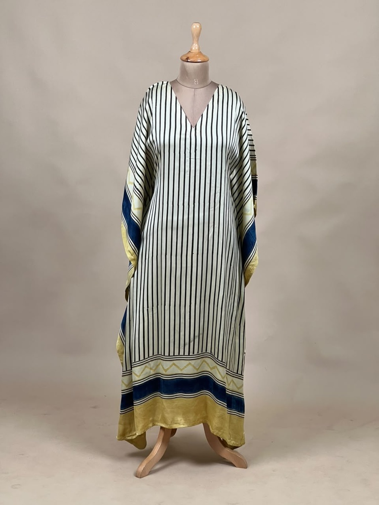 Ajrakh Modal Silk Kaftans 4801 IVORY 1