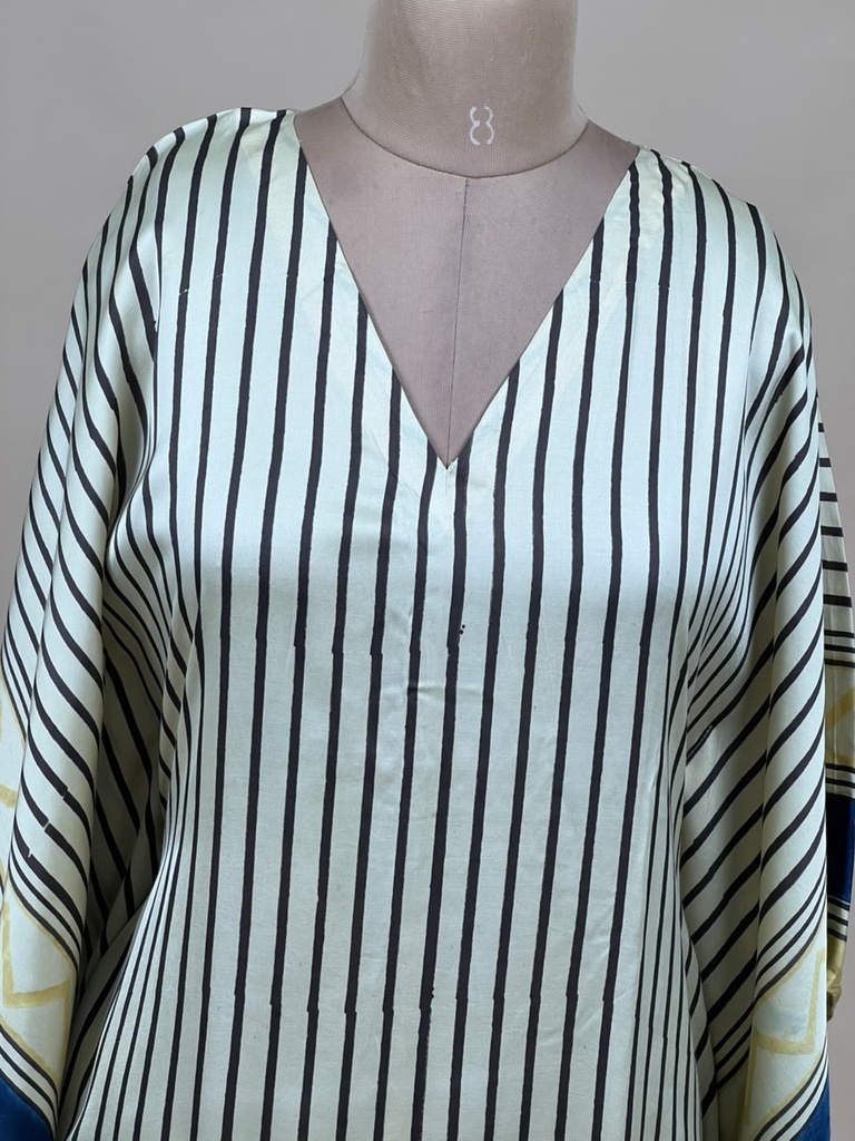 Ajrakh Modal Silk Kaftans 4801 IVORY 1