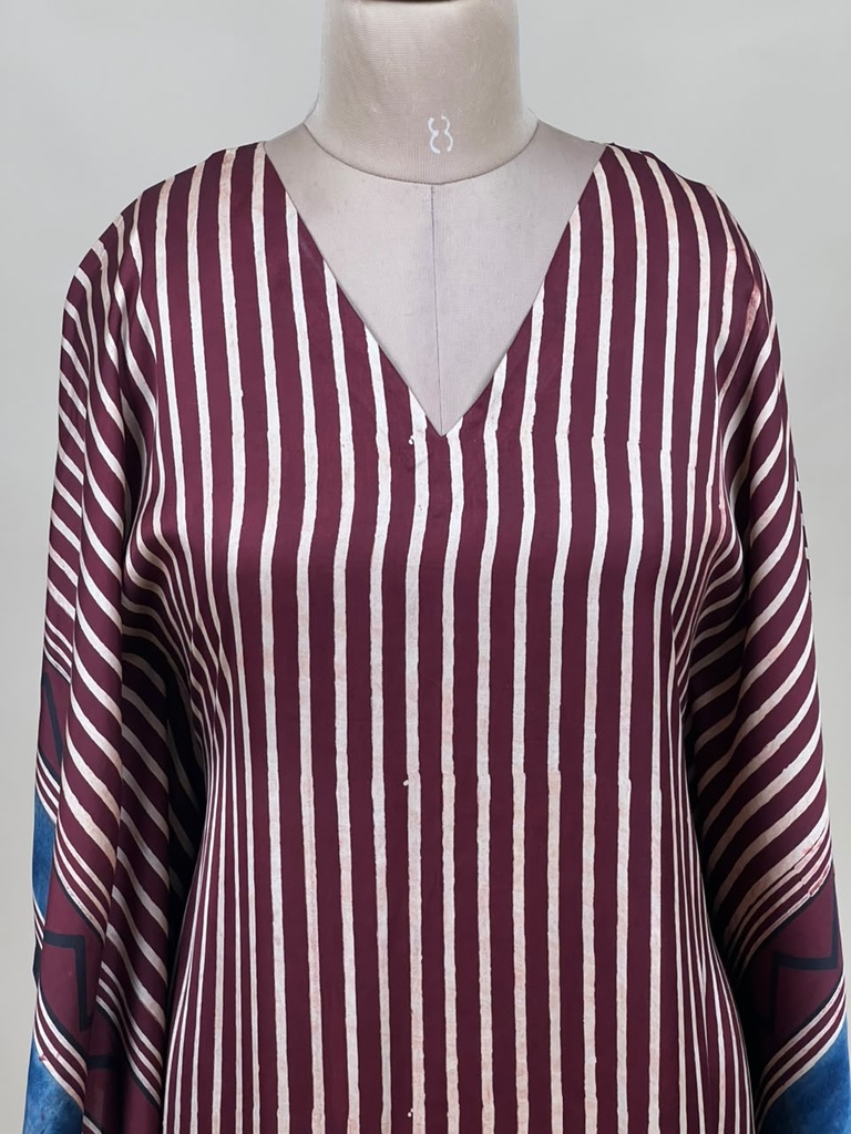 Ajrakh Modal Silk Kaftans 4801 MAROON 2