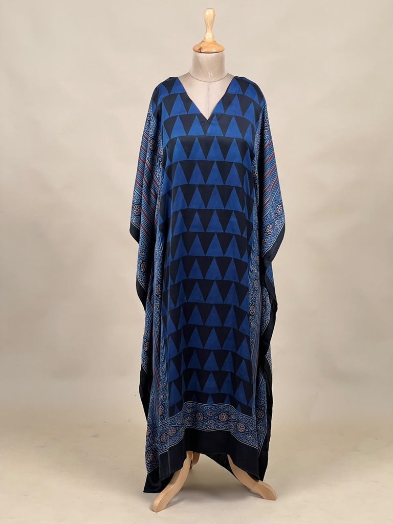 Ajrakh Modal Silk Kaftans 4801 BLUE 8 FREE SIZE