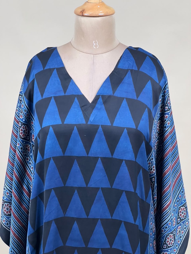 Ajrakh Modal Silk Kaftans 4801 BLUE 8 FREE SIZE