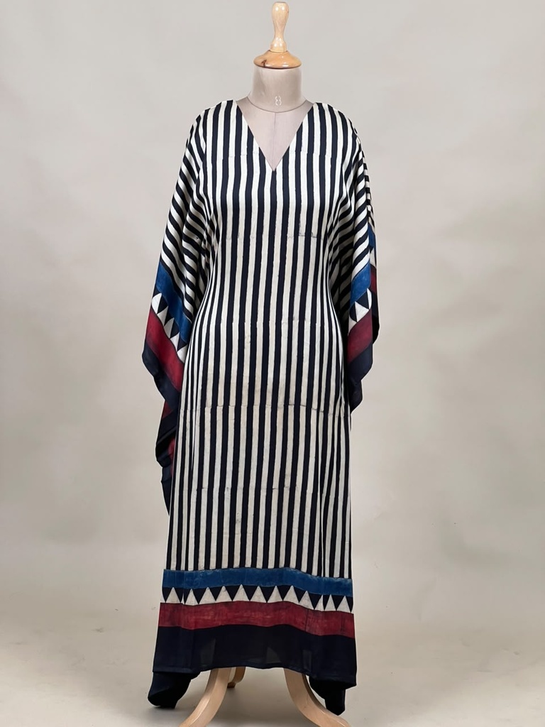 Ajrakh Modal Silk Kaftans 4801 BLACK 4