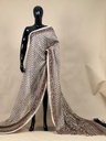 Ajrakh Chanderi Silk Sarees 5028 IVORY 3