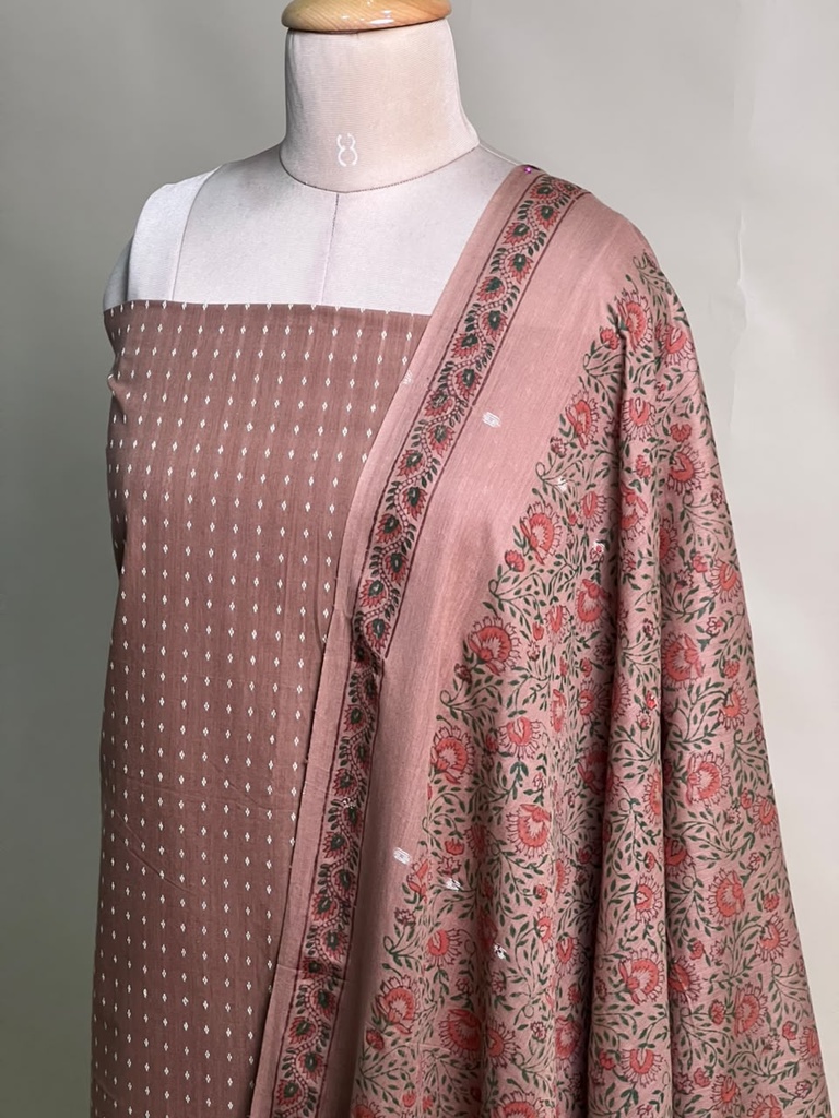 Handloom Cotton Suits 4562 BROWN