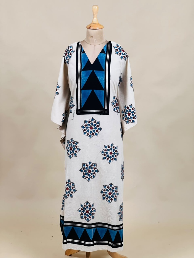 Ajrakh Cotton Kaftans 4802 IVORY 1