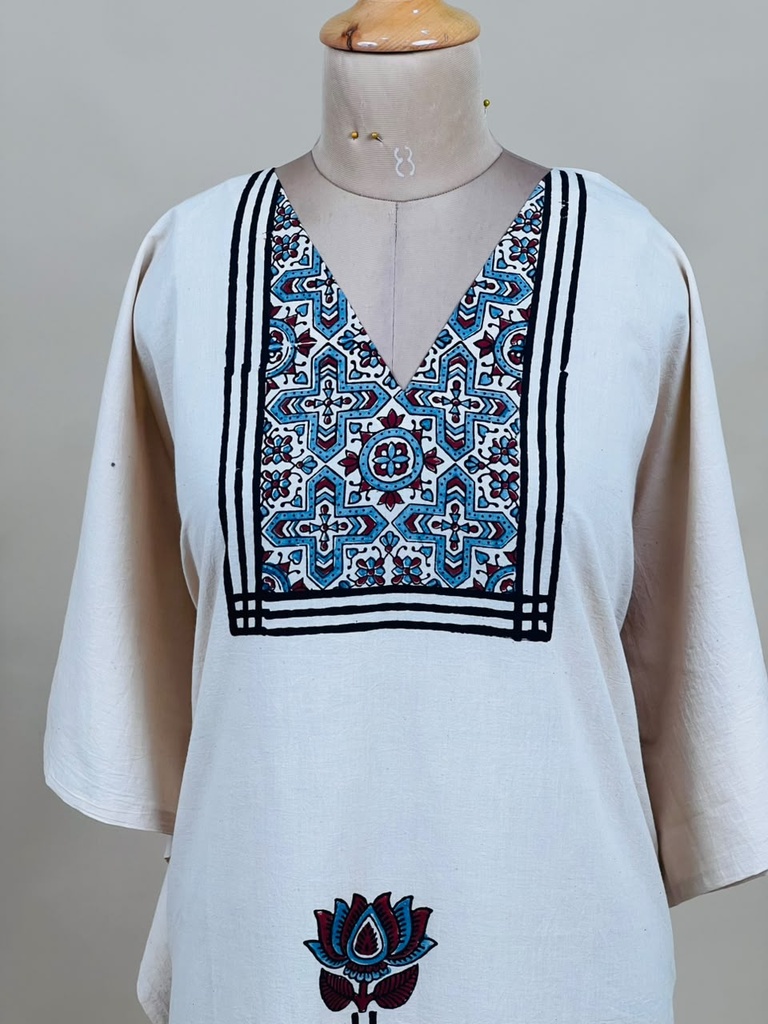 Ajrakh Cotton Kaftans 4802 IVORY 2