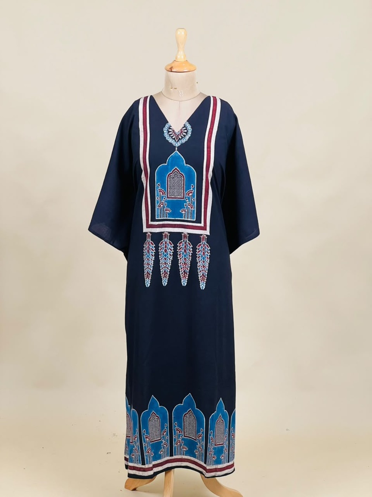 Ajrakh Cotton Kaftans 4802 BLACK 3