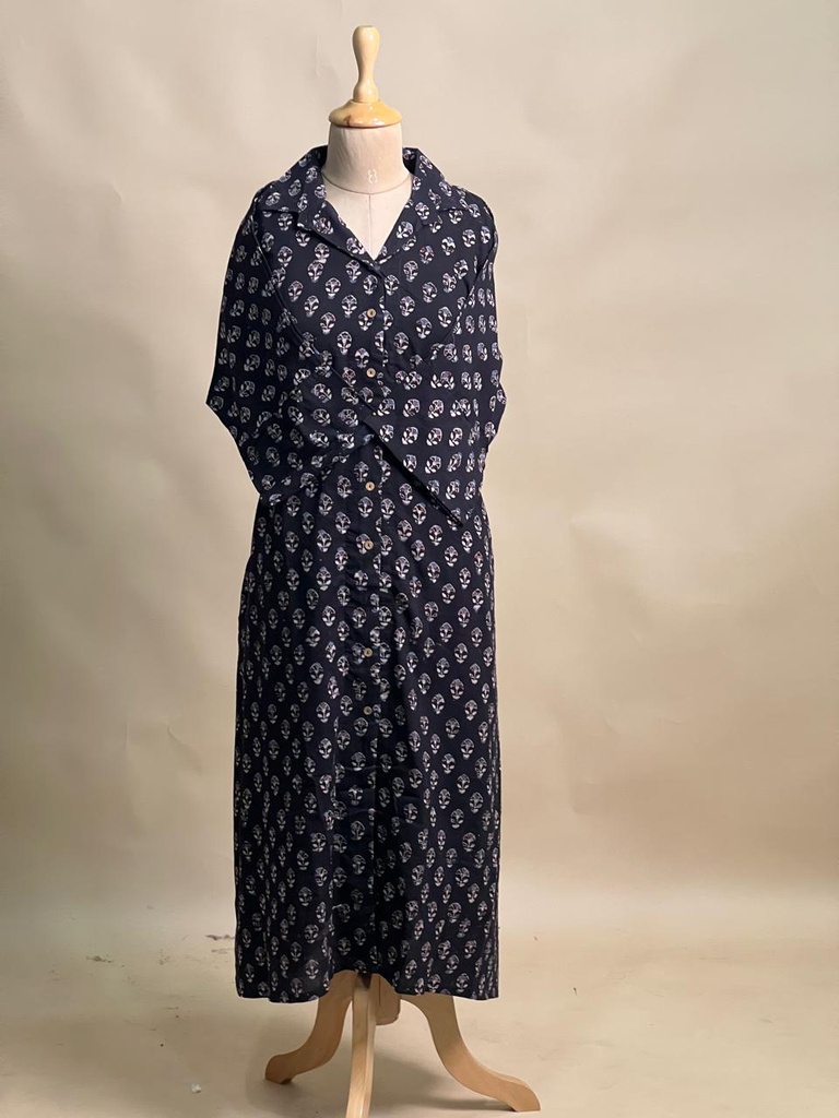 Ajrakh Cotton Kurti 5031 BLACK 1