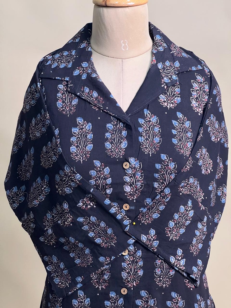 Ajrakh Cotton Kurti 5031 BLACK 2