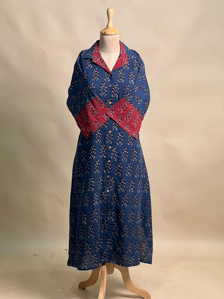 Ajrakh Cotton Kurti 5031 BLUE 1