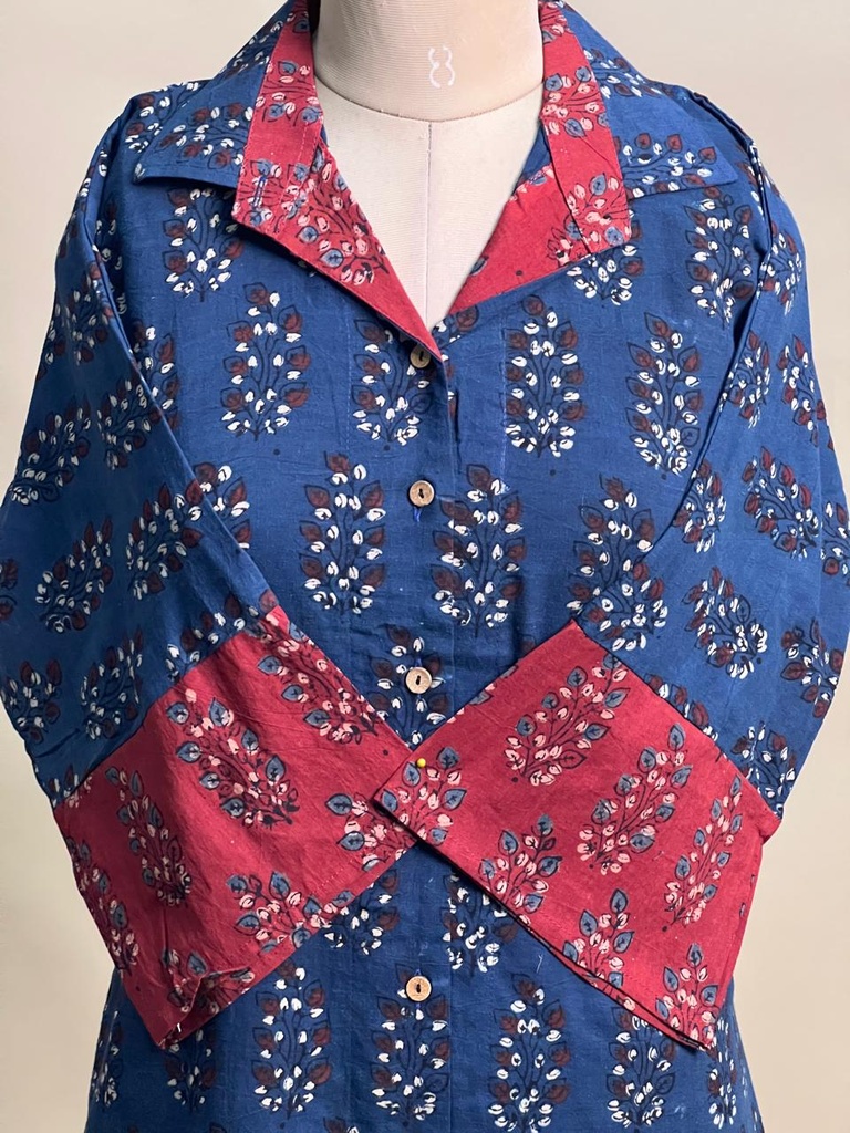 Ajrakh Cotton Kurti 5031 BLUE 1