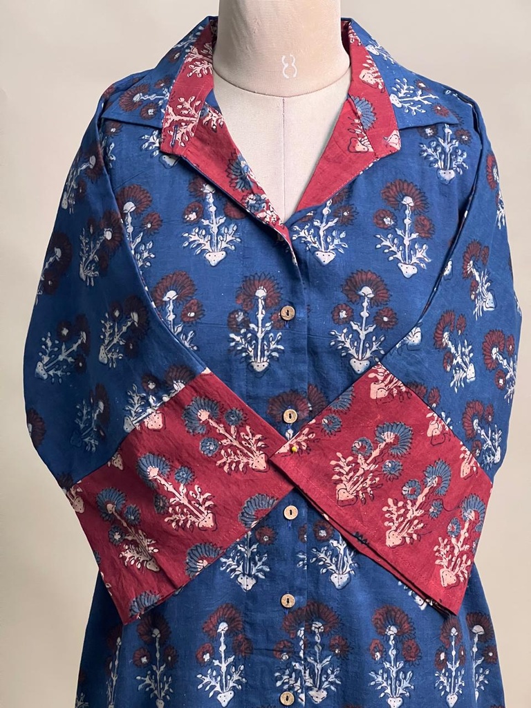 Ajrakh Cotton Kurti 5031 BLUE 4