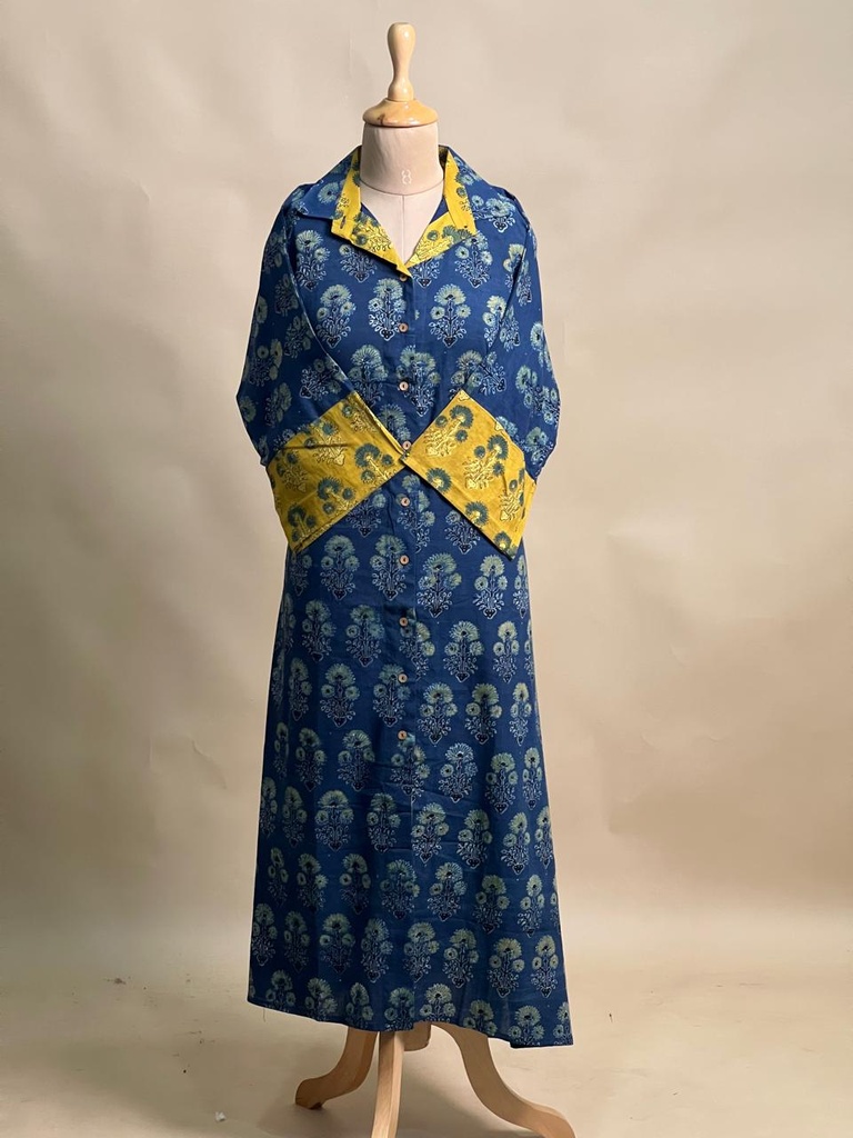 Ajrakh Cotton Kurti 5031 BLUE 6