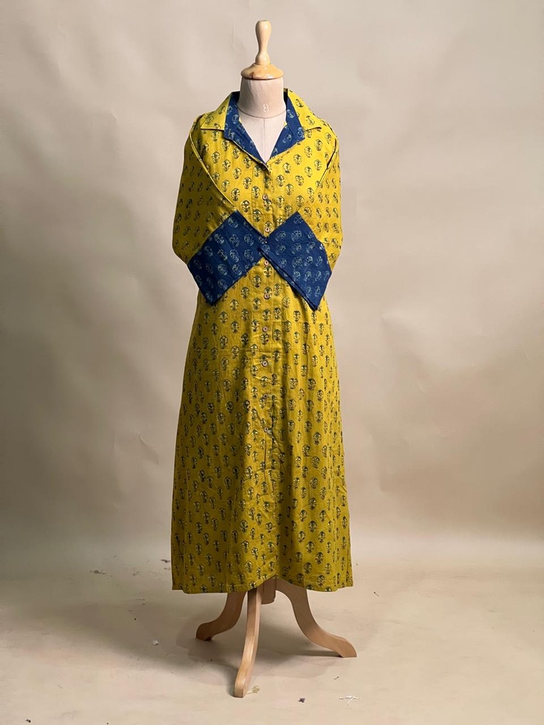 Ajrakh Cotton Kurti 5031 YELLOW 1