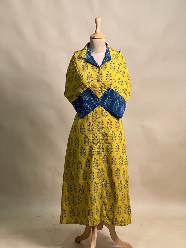 Ajrakh Cotton Kurti 5031 YELLOW 2